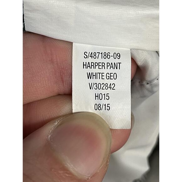 Old Navy Pants Womens 8 Black White Geo Harper Mid-Rise Cropped Stretch - Picture 12 of 12